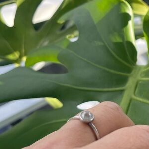 Pandora Vintage Sterling Silver Ring with White stone.